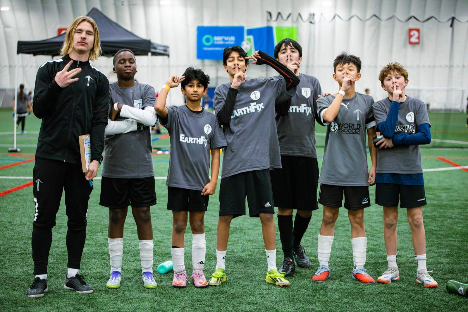 1UP Soccer players in training, born 2010 to 2012